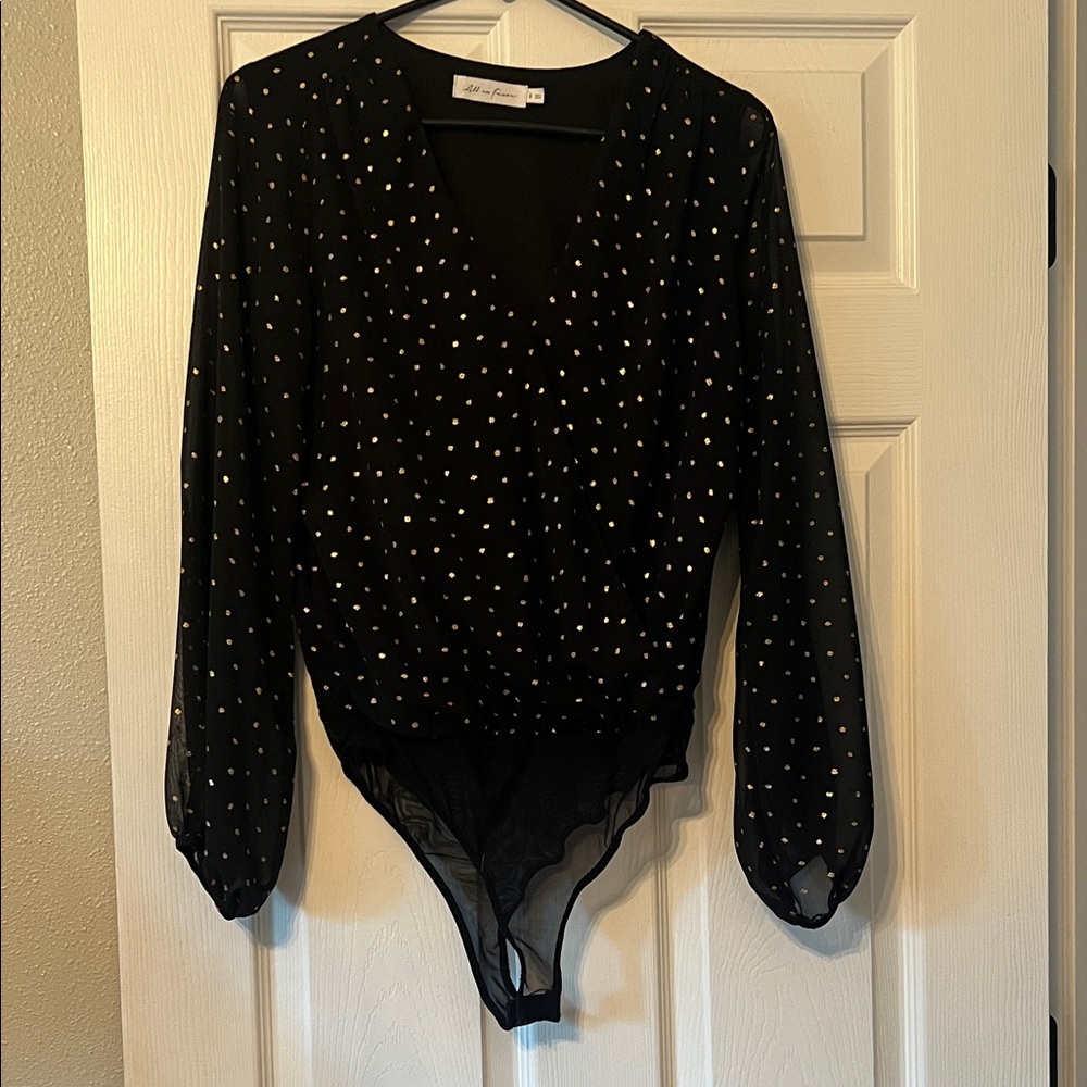 Black Polka Dot Women's Top